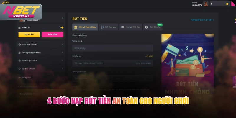 4 bước nạp rút tiền an toàn cho người chơi